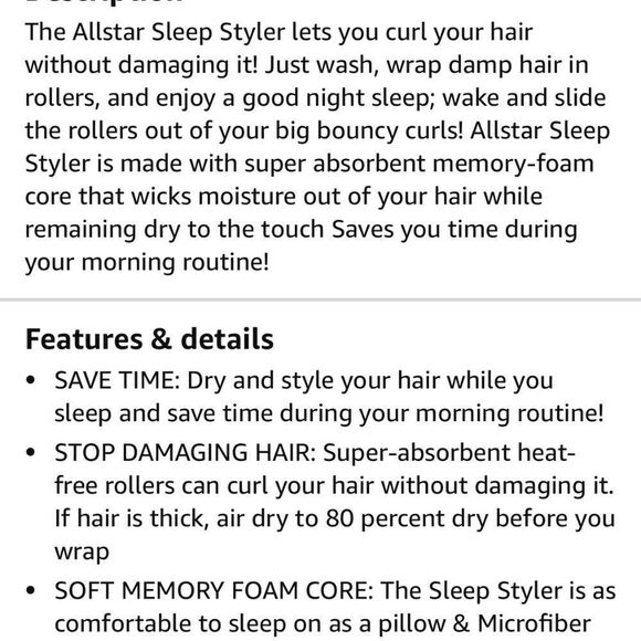 The Sleep Styler Large Like NEW In original package Curlers Overnight Curls main image 5